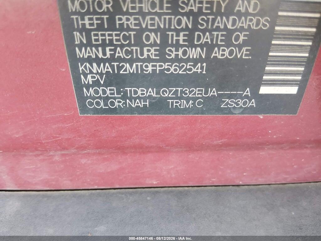 KNMAT2MT9FP562541 2015 NISSAN ROGUE photo no. 9