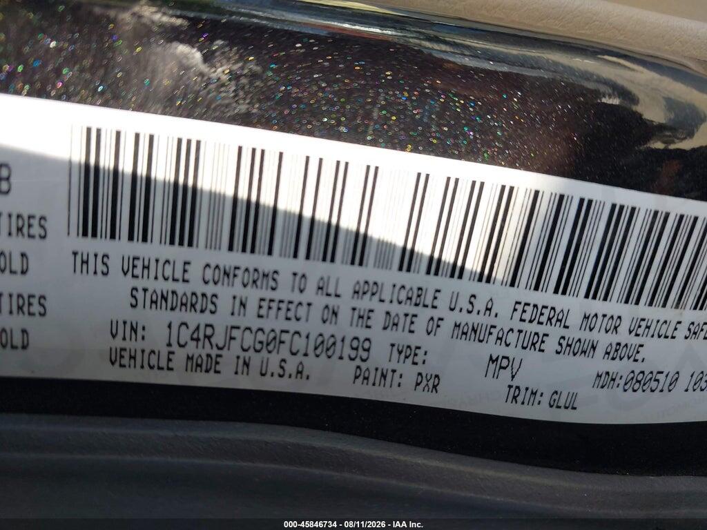 1C4RJFCG0FC100199 2015 JEEP GRAND CHEROKEE photo no. 9