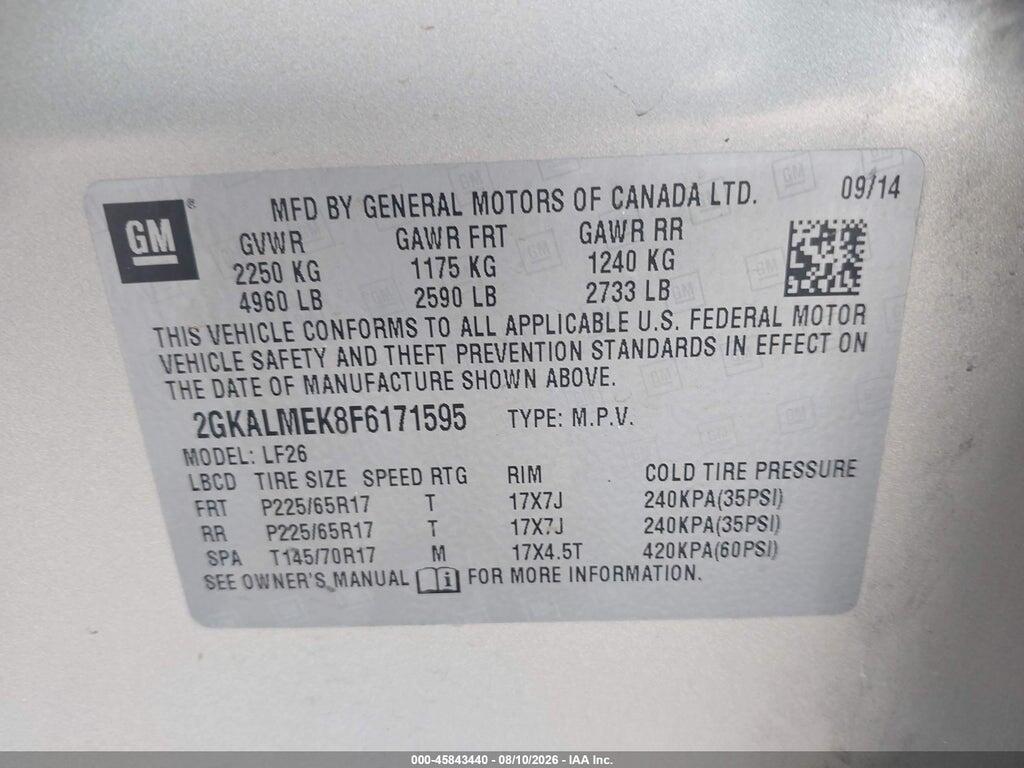 2GKALMEK8F6171595 2015 GMC TERRAIN photo no. 9