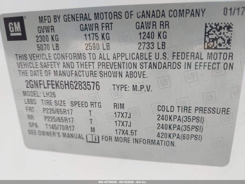 2GNFLFEK6H6283576 2017 CHEVROLET EQUINOX photo no. 9