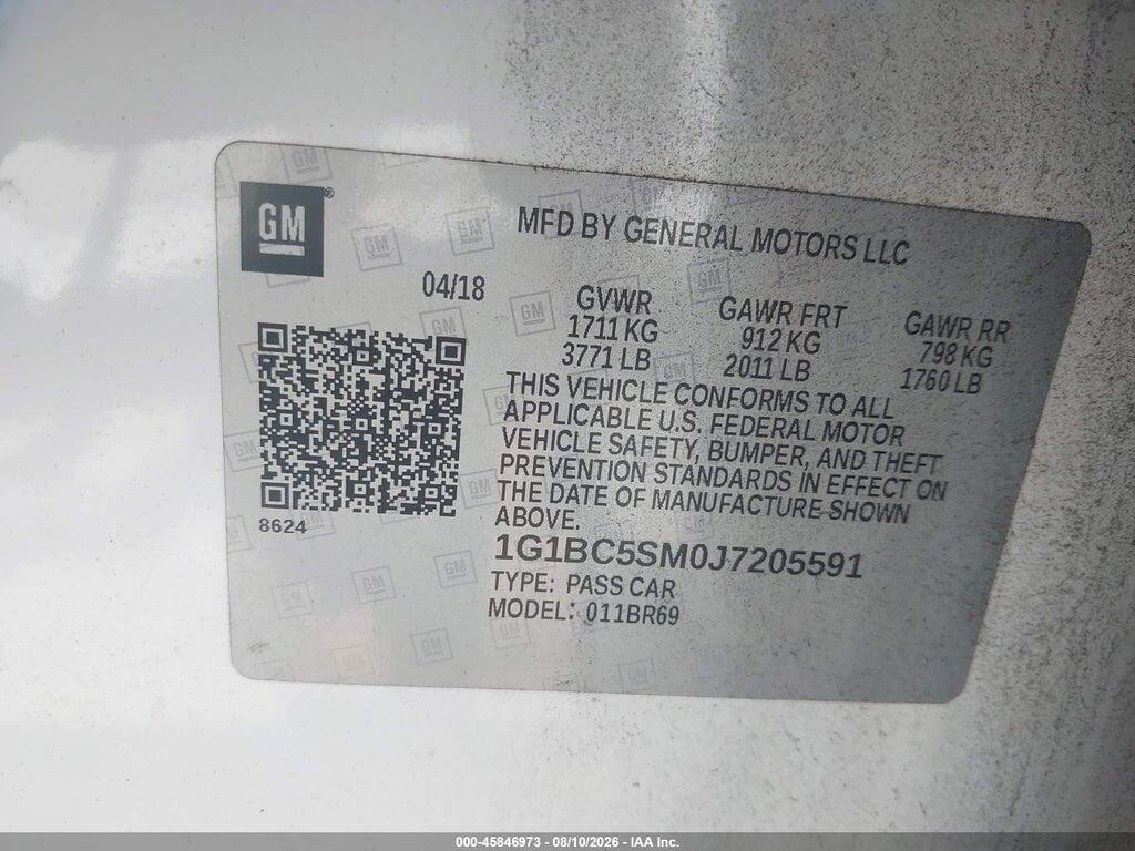 1G1BC5SM0J7205591 2018 CHEVROLET CRUZE photo no. 9