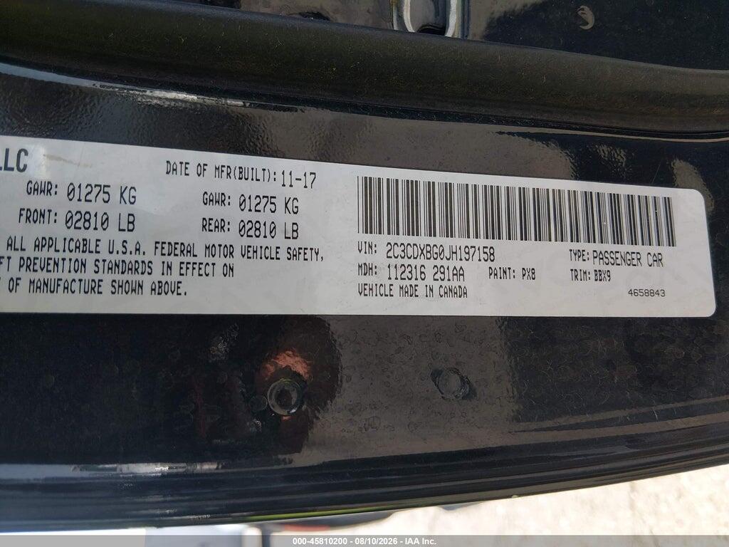 2C3CDXBG0JH197158 2018 DODGE CHARGER photo no. 9