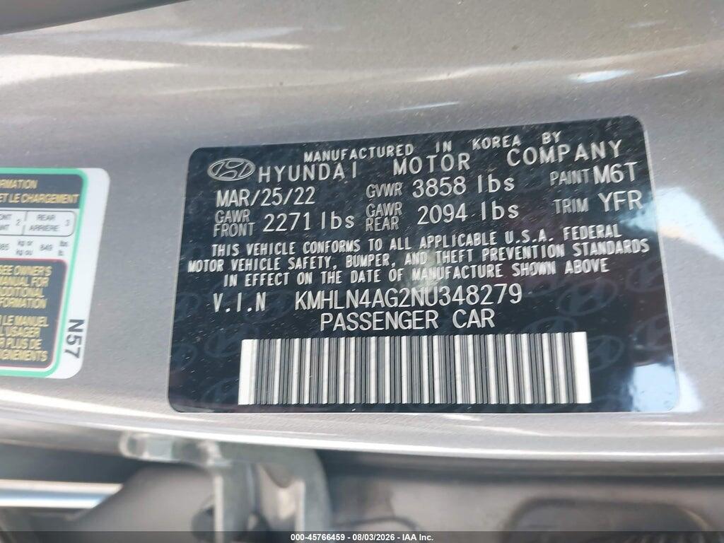 KMHLN4AG2NU348279 2022 HYUNDAI ELANTRA photo no. 9
