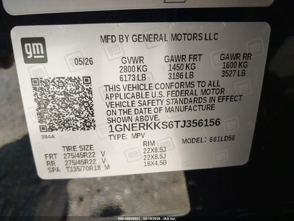 1GNERKKS6TJ356156 2026 CHEVROLET TRAVERSE photo no. 9
