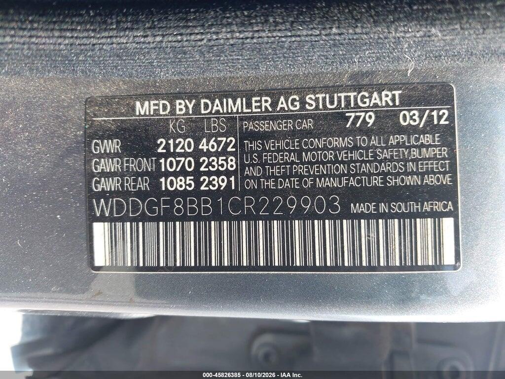 WDDGF8BB1CR229903 2012 MERCEDES-BENZ C 300 photo no. 9