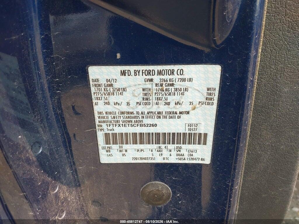 1FTFX1ET5CFB52260 2012 FORD F-150 photo no. 9