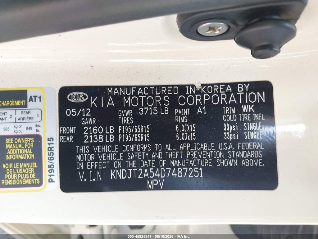 KNDJT2A54D7487251 2013 KIA SOUL photo no. 9