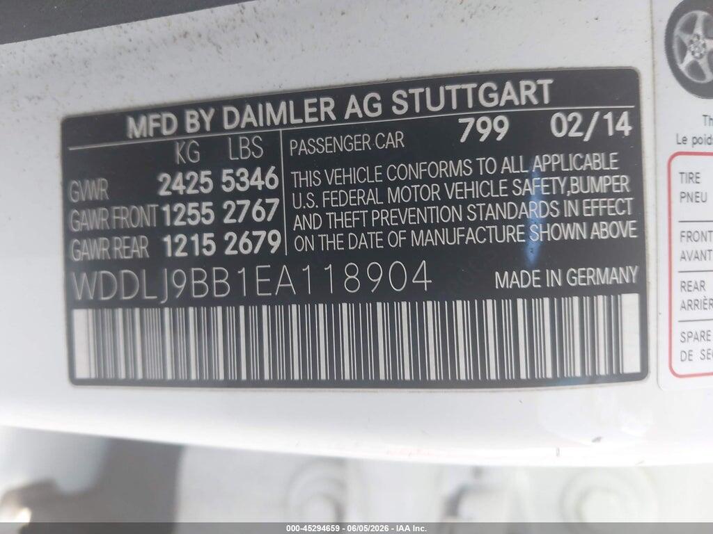 WDDLJ9BB1EA118904 2014 MERCEDES-BENZ CLS 550 photo no. 9