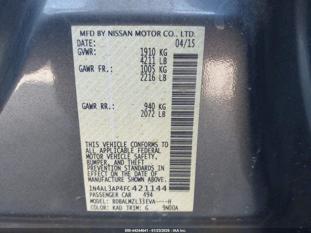 1N4AL3AP4FC421144 2015 NISSAN ALTIMA photo no. 9