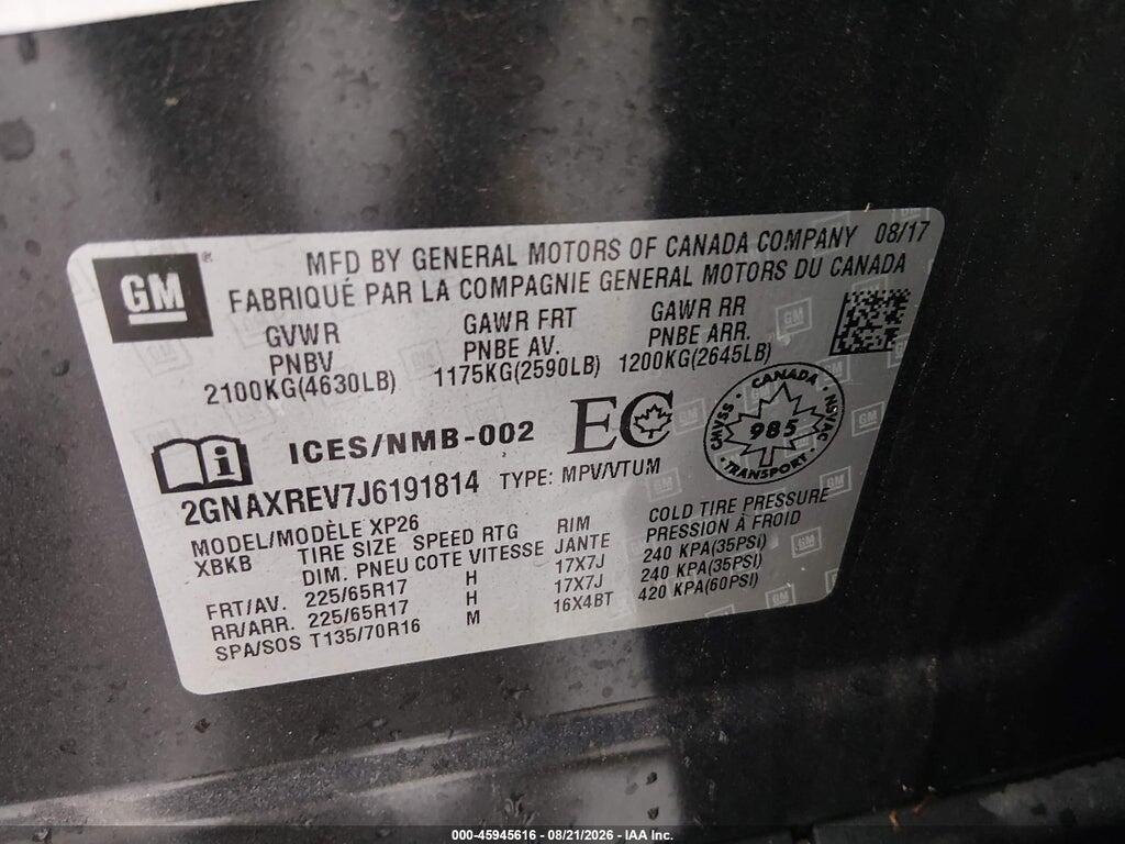 2GNAXREV7J6191814 2018 CHEVROLET EQUINOX photo no. 9