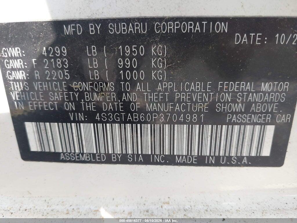 4S3GTAB60P3704981 2023 SUBARU IMPREZA photo no. 9