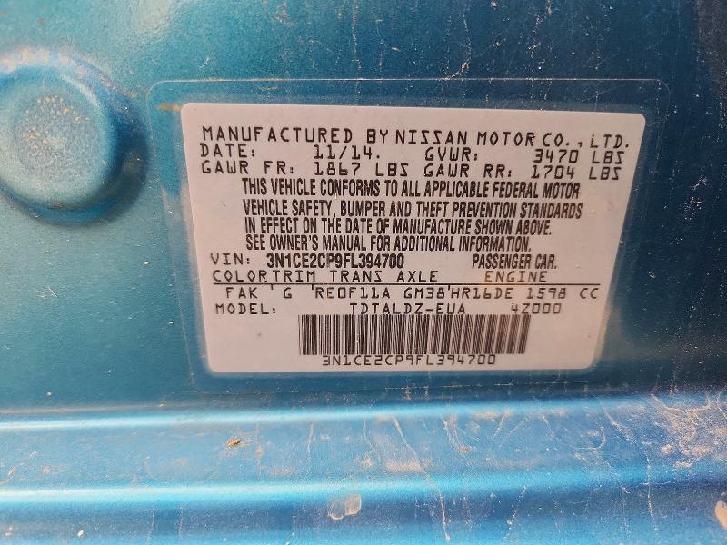 2015 NISSAN VERSA NOTE SV — Фото 12 из 12