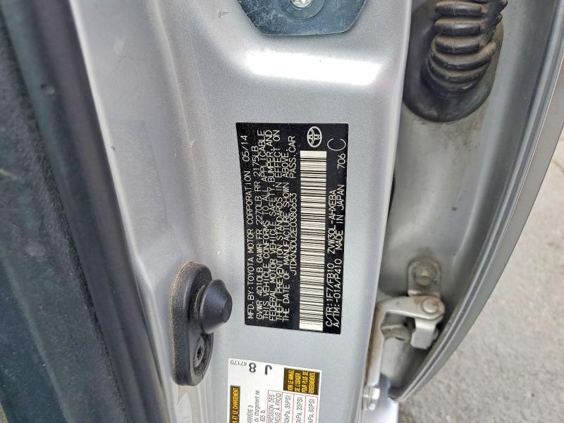 JTDKN3DU2E0380653 2014 TOYOTA PRIUS photo no. 12