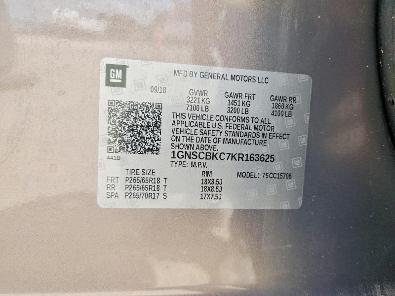 2019 CHEVROLET TAHOE C1500 LT — Фото 13 из 13