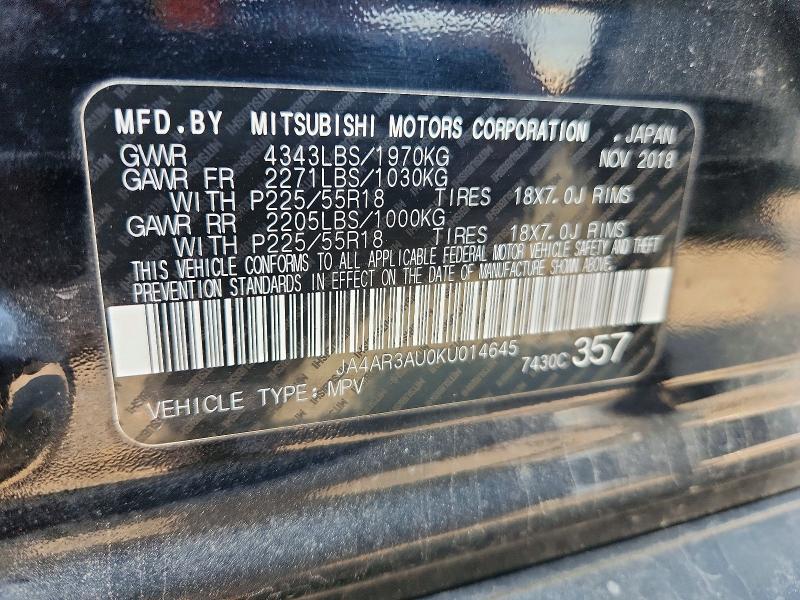 JA4AR3AU0KU014645 2019 MITSUBISHI OUTLANDER SPORT photo no. 12
