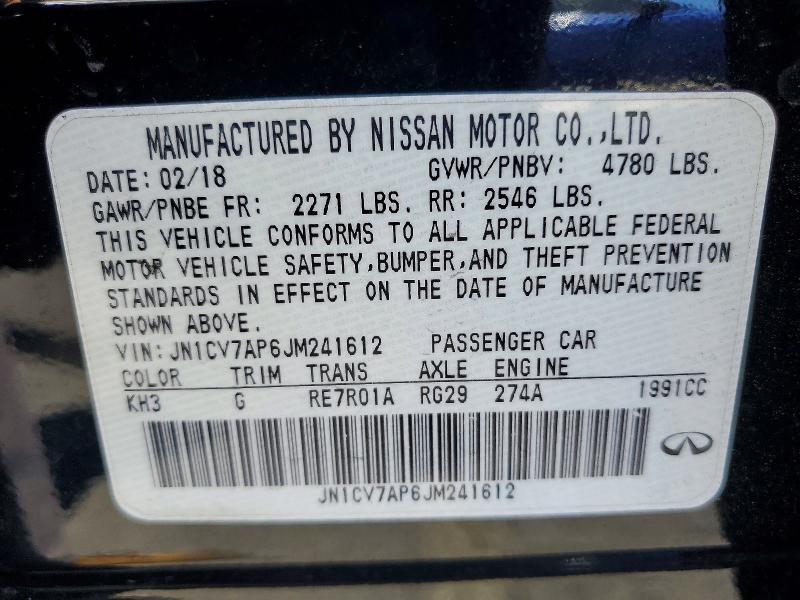 JN1CV7AP6JM241612 2018 INFINITI Q50 photo no. 12