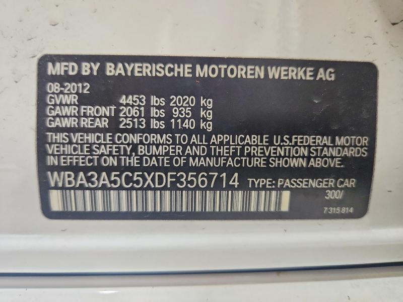 WBA3A5C5XDF356714 2013 BMW 328 photo no. 12