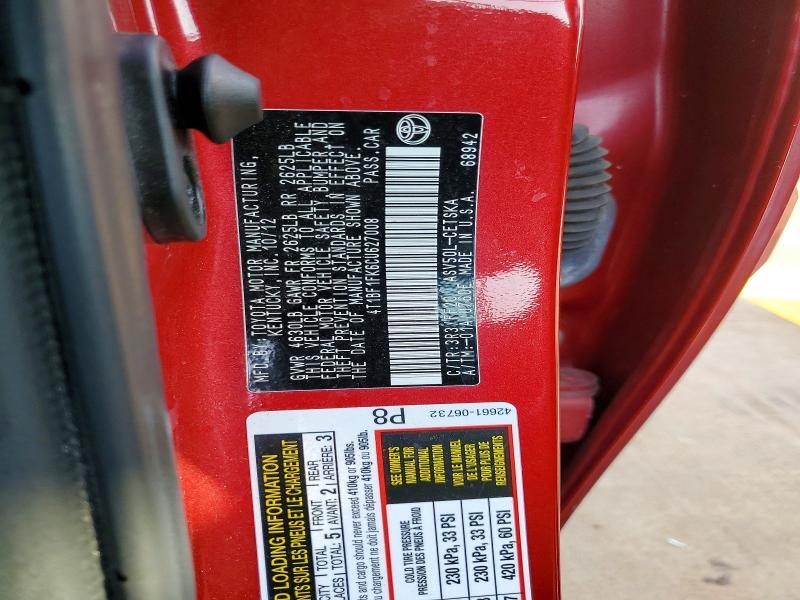 2012 TOYOTA CAMRY SE SPORT LIMITED EDITION — Фото 12 из 12