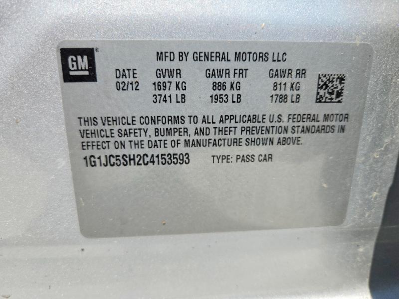 2012 CHEVROLET SONIC LT — Фото 12 из 12