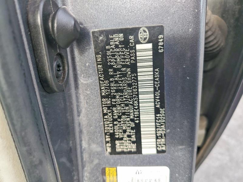 2007 TOYOTA CAMRY SE — Фото 12 из 12