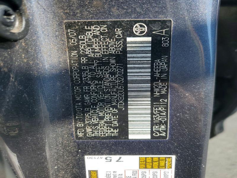 JTDKB20U573270271 2007 TOYOTA PRIUS photo no. 12