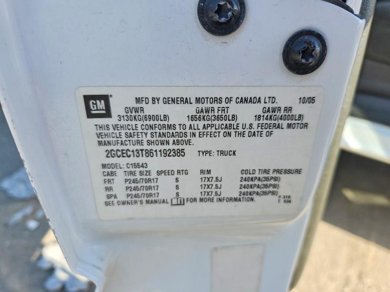 2GCEC13T861192385 2006 CHEVROLET SILVER1500 photo no. 12