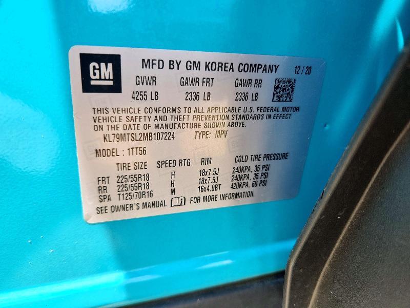 KL79MTSL2MB107224 2021 CHEVROLET TRAILBLAZER photo no. 12