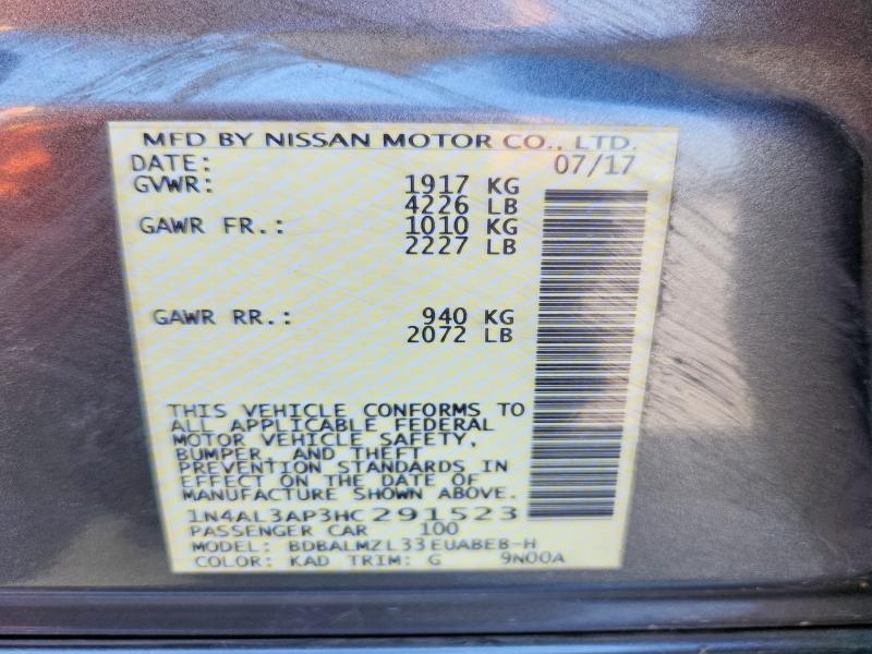 2017 NISSAN ALTIMA 2.5 SV — Фото 12 из 12