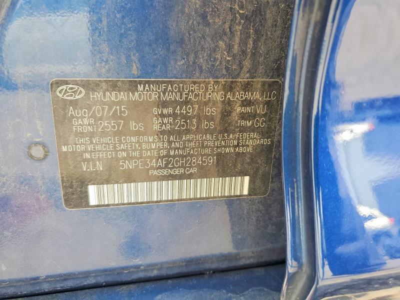 5NPE34AF2GH284591 2016 HYUNDAI SONATA photo no. 12
