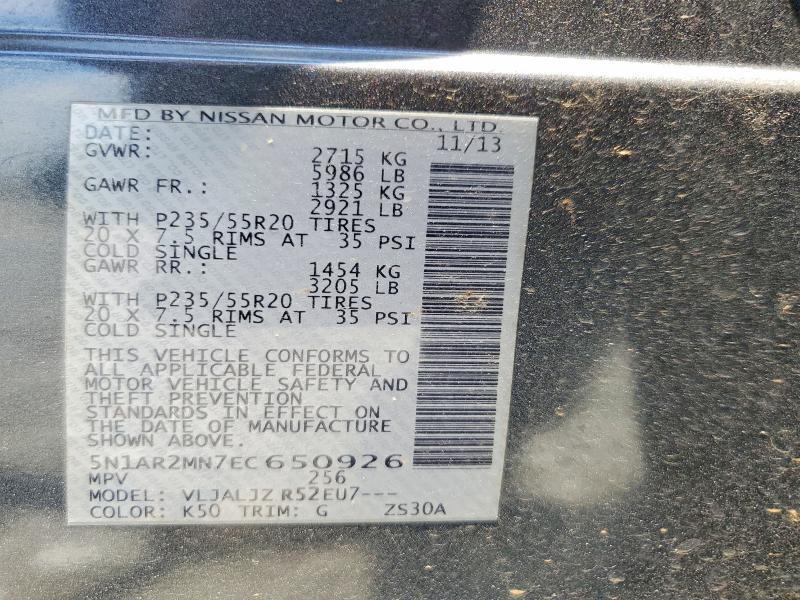 2014 NISSAN PATHFINDER PLATINUM — Фото 13 из 13