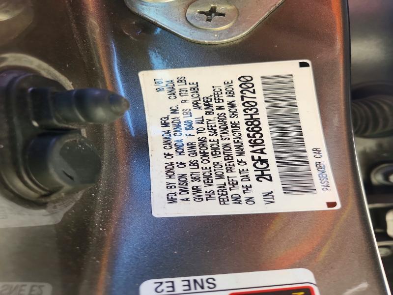 2HGFA16568H307200 2008 HONDA CIVIC photo no. 12