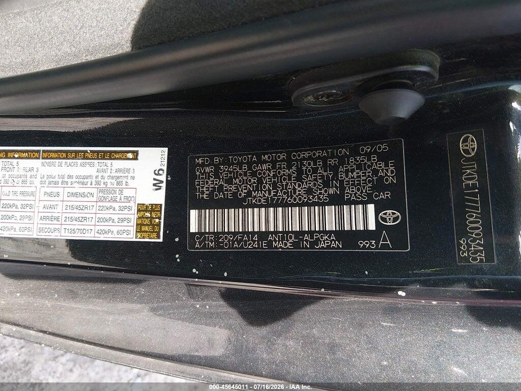 JTKDE177760093435 2006 SCION TC photo no. 9