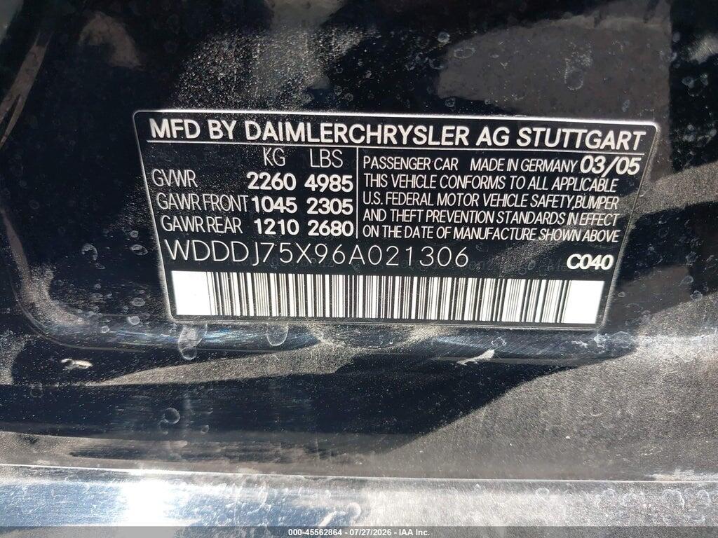 WDDDJ75X96A021306 2006 MERCEDES-BENZ CLS 500 photo no. 9