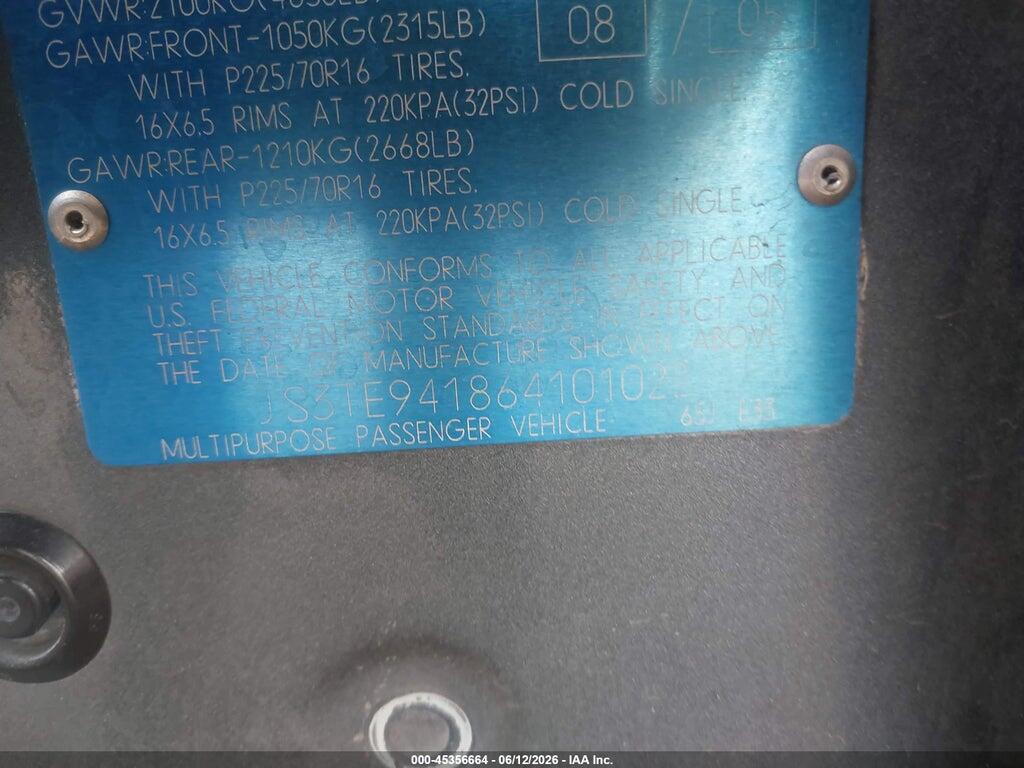 JS3TE941864101022 2006 SUZUKI GRAND VITARA photo no. 9