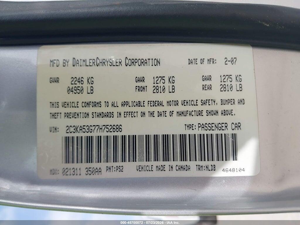 2C3KA53G77H752686 2007 CHRYSLER 300 photo no. 9
