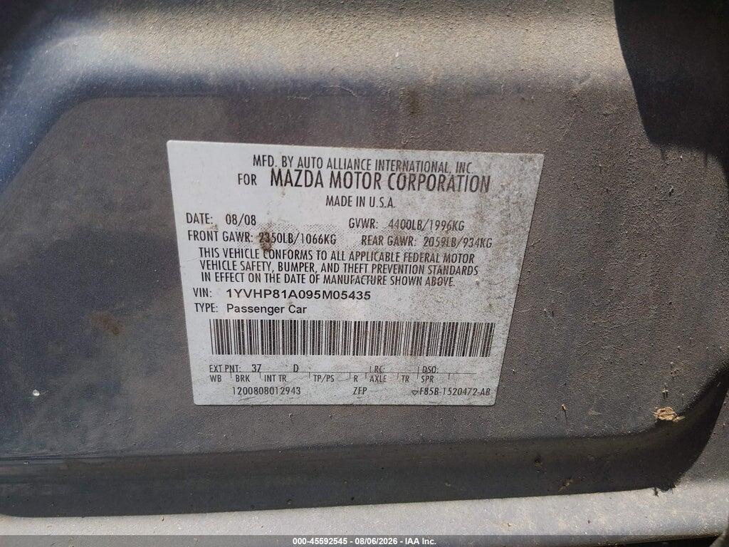 1YVHP81A095M05435 2009 MAZDA MAZDA6 photo no. 9