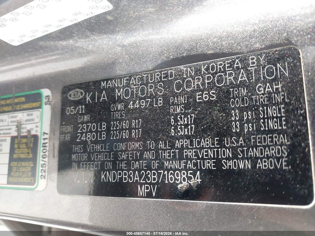 KNDPB3A23B7169854 2011 KIA SPORTAGE photo no. 9