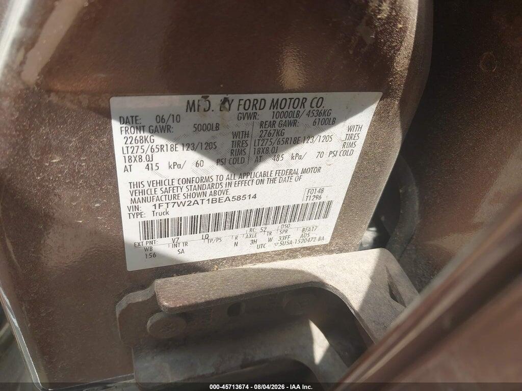 1FT7W2AT1BEA58514 2011 FORD F-250 photo no. 9