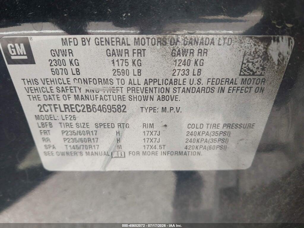 2CTFLREC2B6469582 2011 GMC TERRAIN photo no. 9
