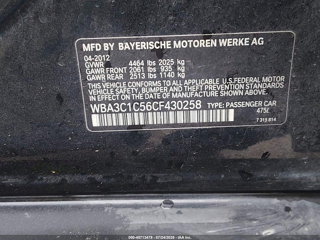 WBA3C1C56CF430258 2012 BMW 328I photo no. 9