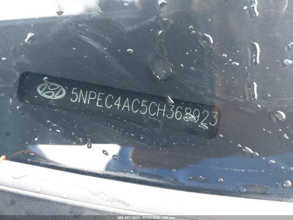 5NPEC4AC5CH368923 2012 HYUNDAI SONATA photo no. 9