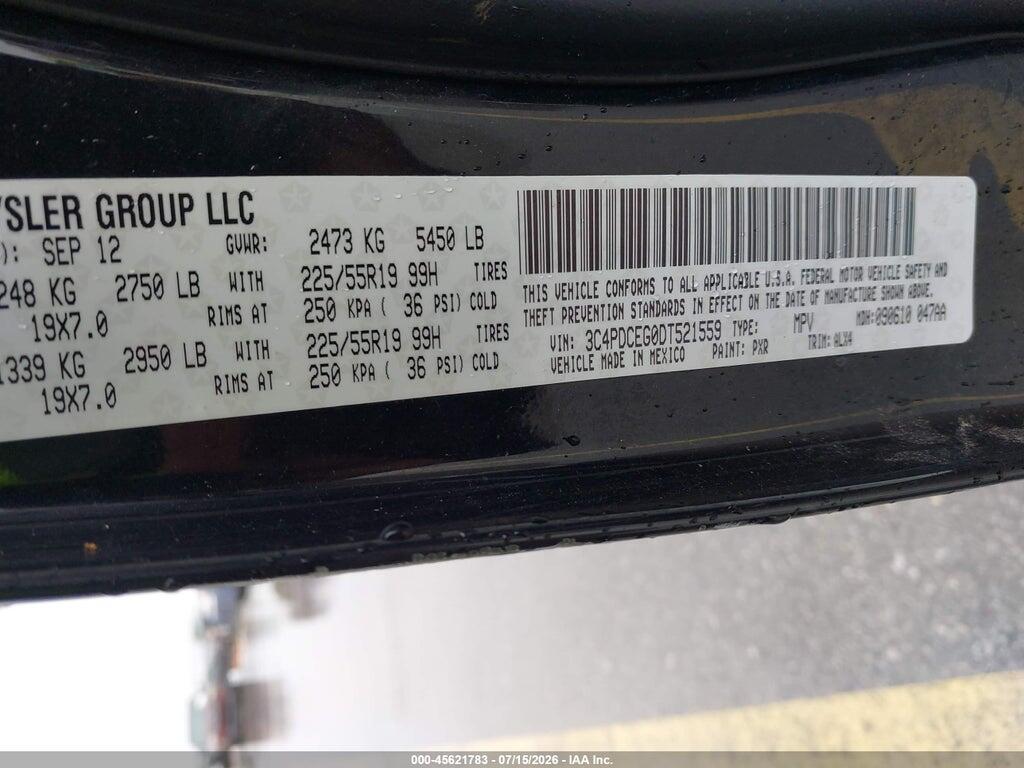 3C4PDCEG0DT521559 2013 DODGE JOURNEY photo no. 9