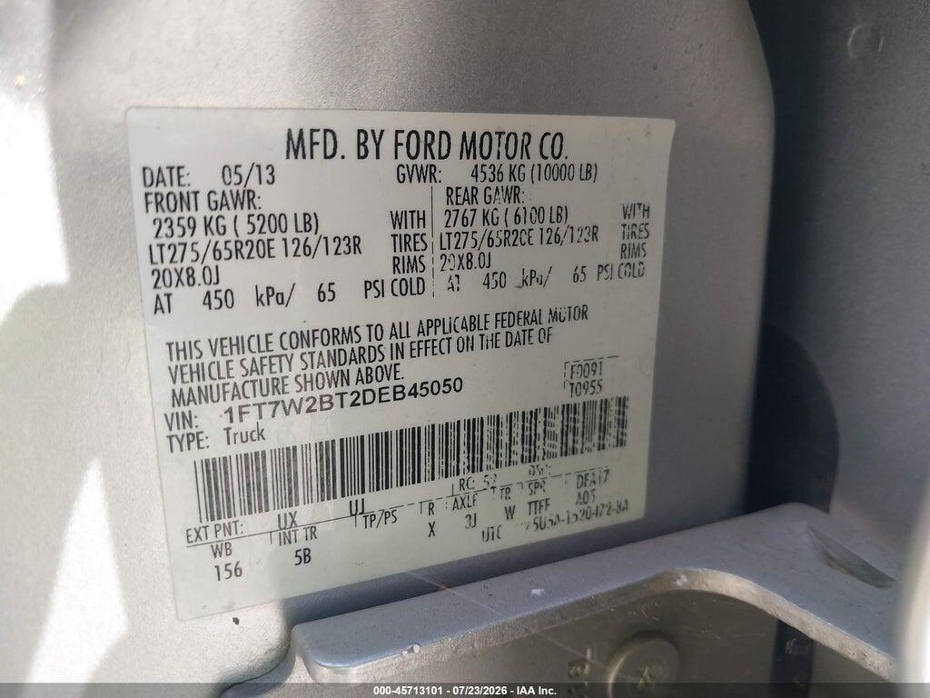 1FT7W2BT2DEB45050 2013 FORD F-250 photo no. 9