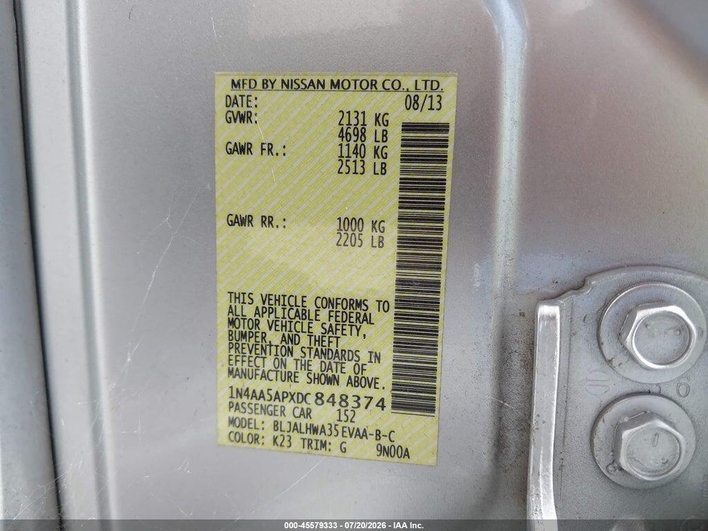 1N4AA5APXDC848374 2013 NISSAN MAXIMA photo no. 9