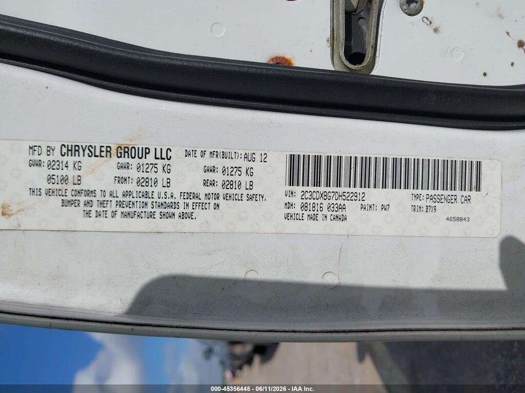 2C3CDXBG7DH522912 2013 DODGE CHARGER photo no. 9