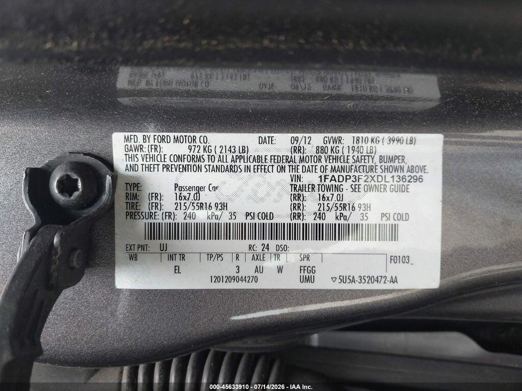 1FADP3F2XDL136296 2013 FORD FOCUS photo no. 9