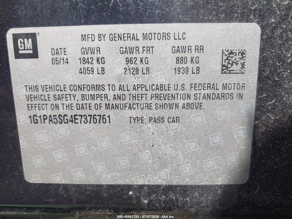 1G1PA5SG4E7376761 2014 CHEVROLET CRUZE photo no. 9