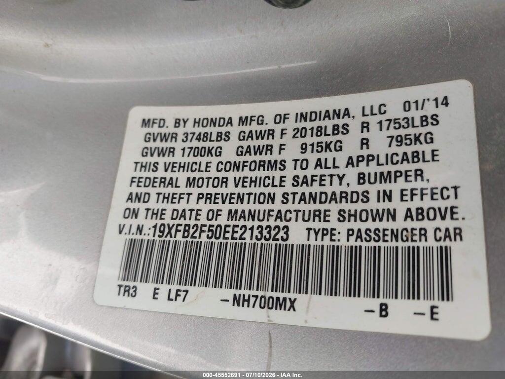 19XFB2F50EE213323 2014 HONDA CIVIC photo no. 9