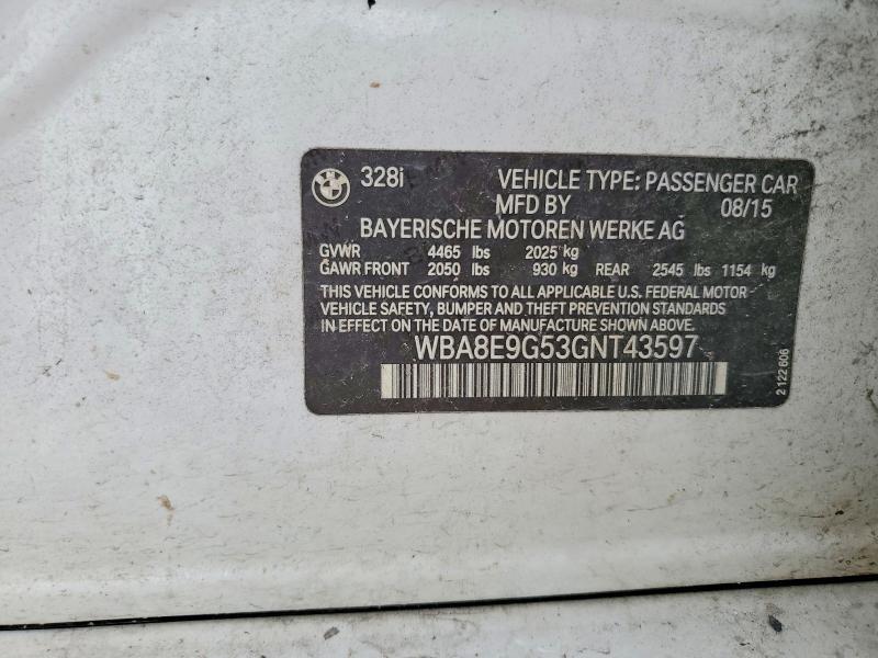 WBA8E9G53GNT43597 2016 BMW 328 photo no. 12