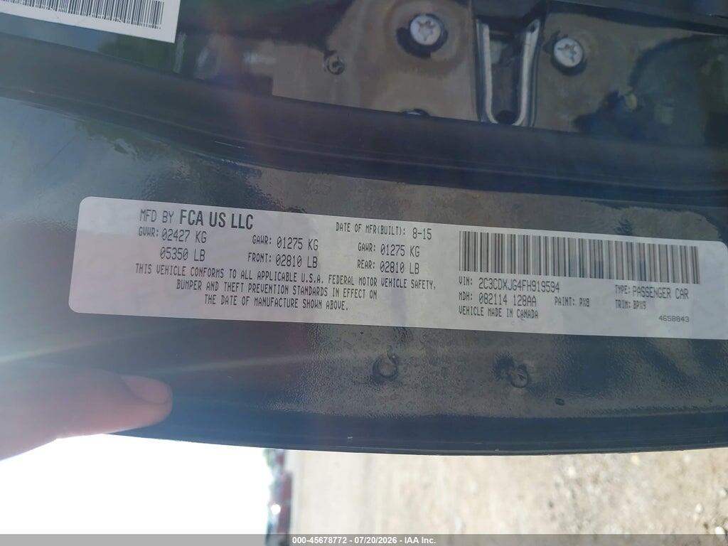 2C3CDXJG4FH919594 2015 DODGE CHARGER photo no. 9